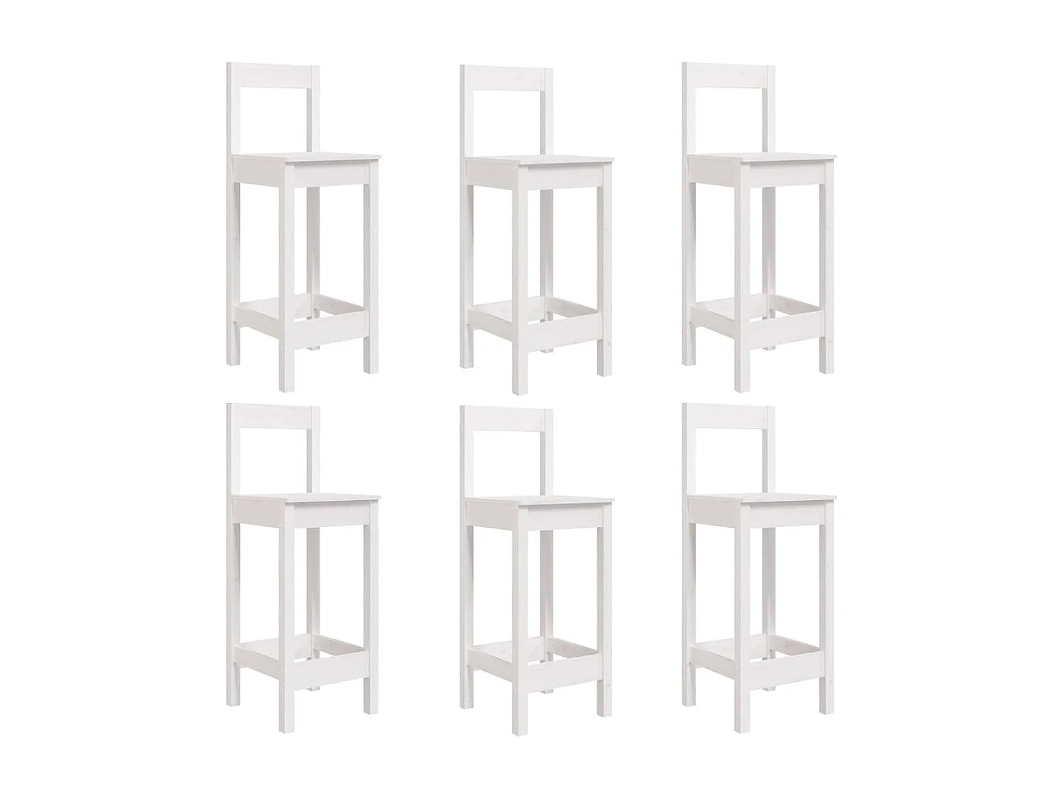 7-delige Barset massief grenenhout wit
