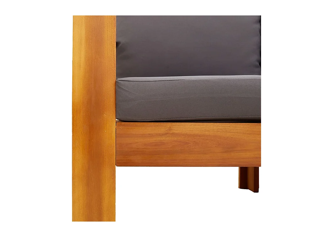 Set Divani da Giardino 4pz con Cuscini Legno Massello di Acacia