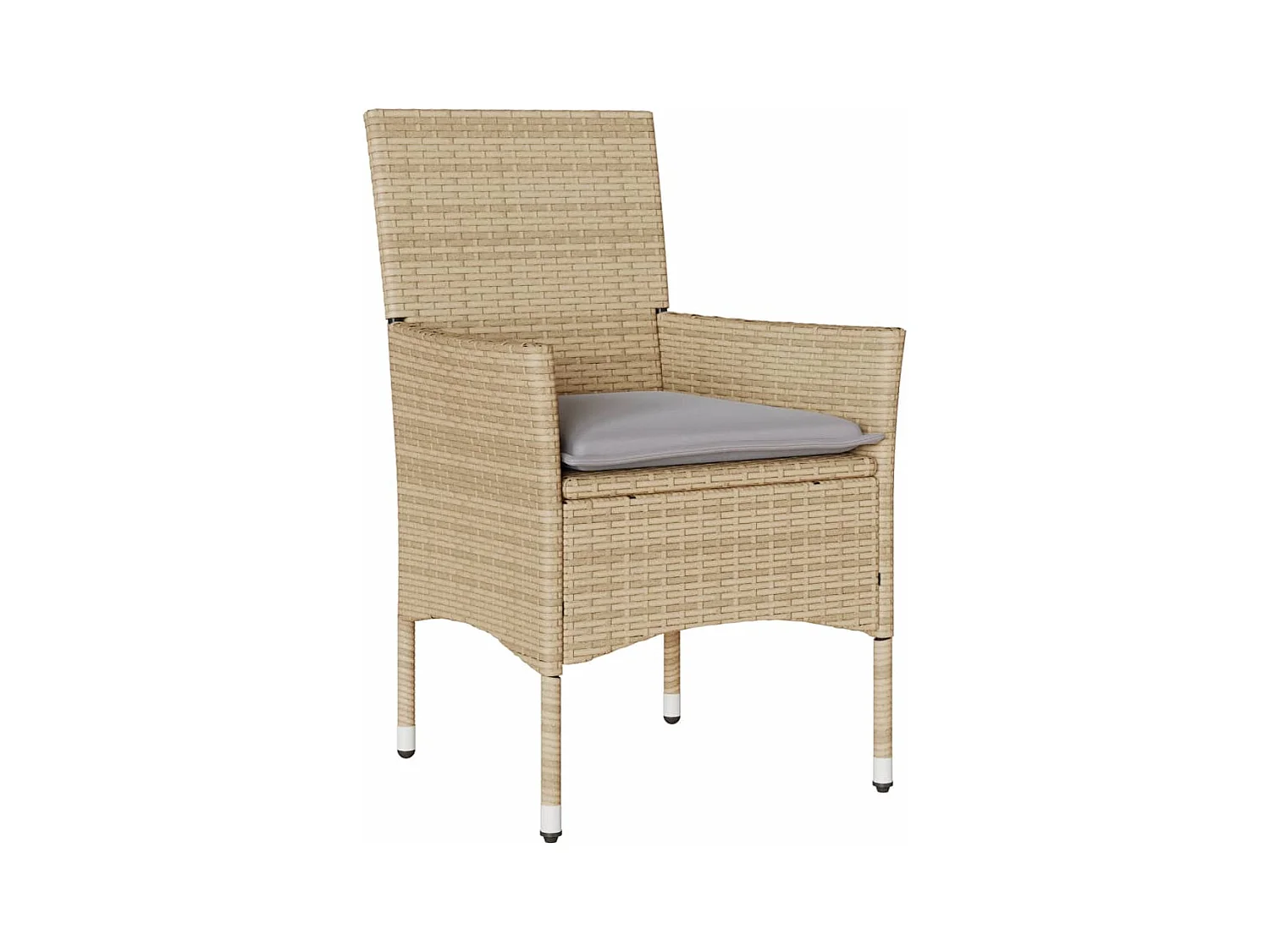 Chaises de jardin avec coussins lot de 2 beige résine tressée