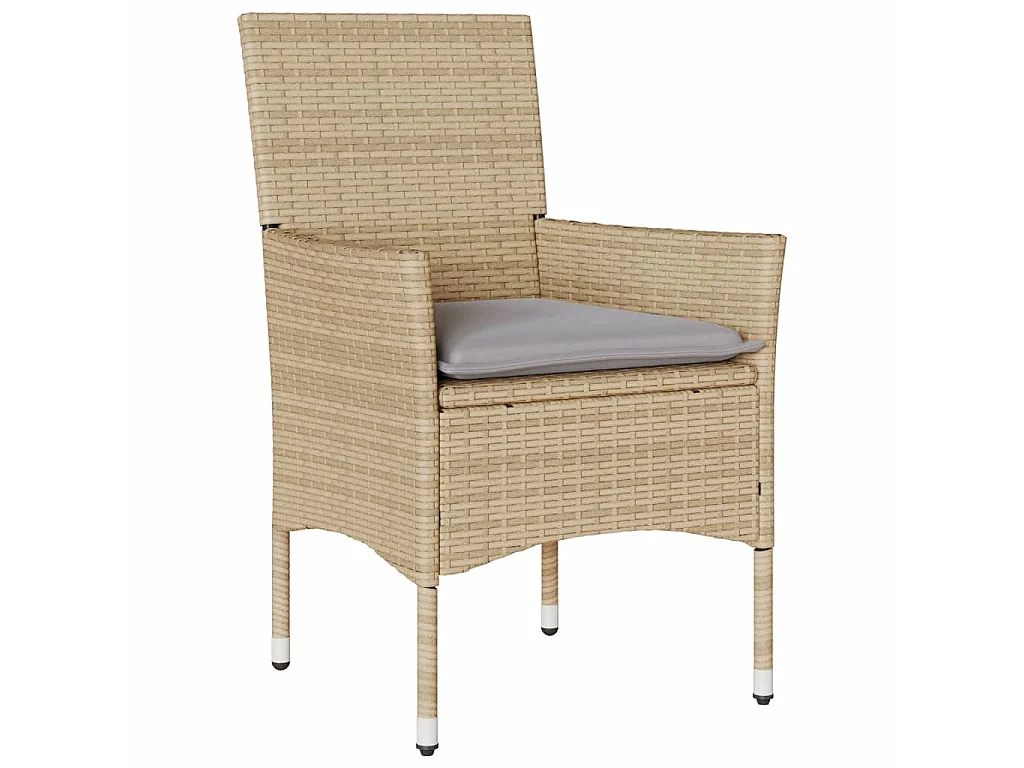 Sillones de jardín con cojines 2 uds ratán sintético beige