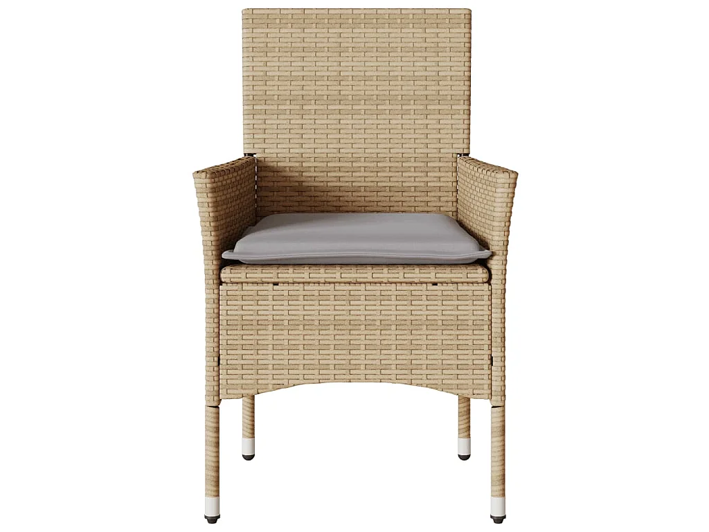 Sillones de jardín con cojines 2 uds ratán sintético beige