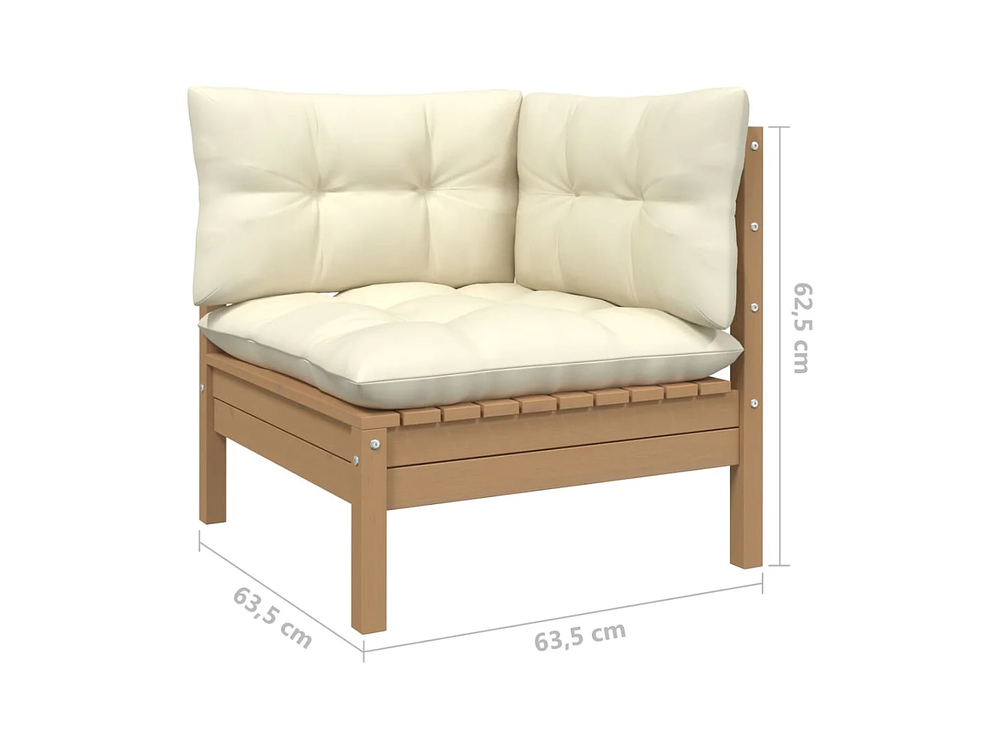 Set Salotto Giardino 4pz con Cuscini Marrone Ambra Legno Pino