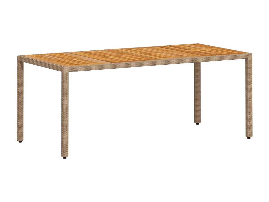 Ensemble à manger de jardin et coussins 9pcs beige rotin acacia