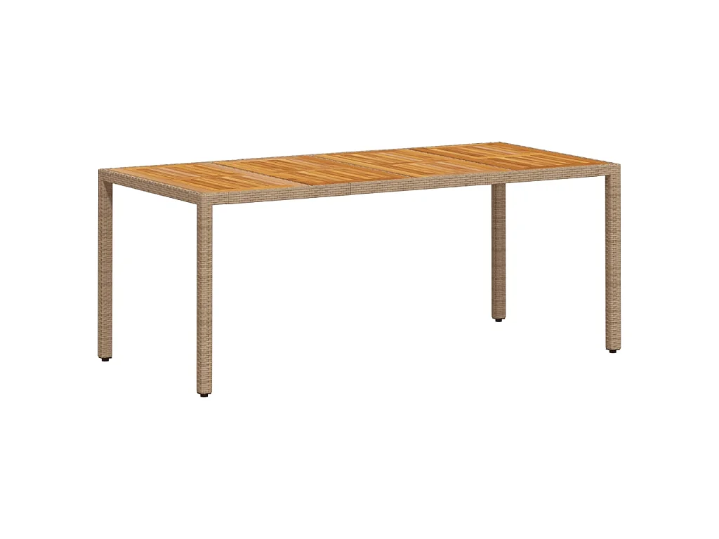 Ensemble à manger de jardin et coussins 9pcs beige rotin acacia
