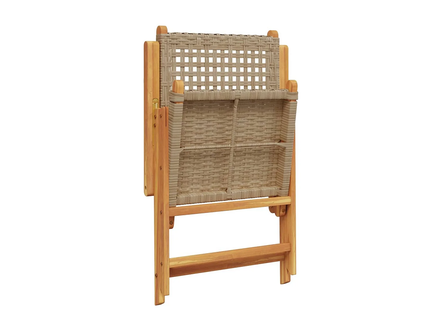 Sillas de jardín 2 uds madera maciza de acacia ratán PE beige