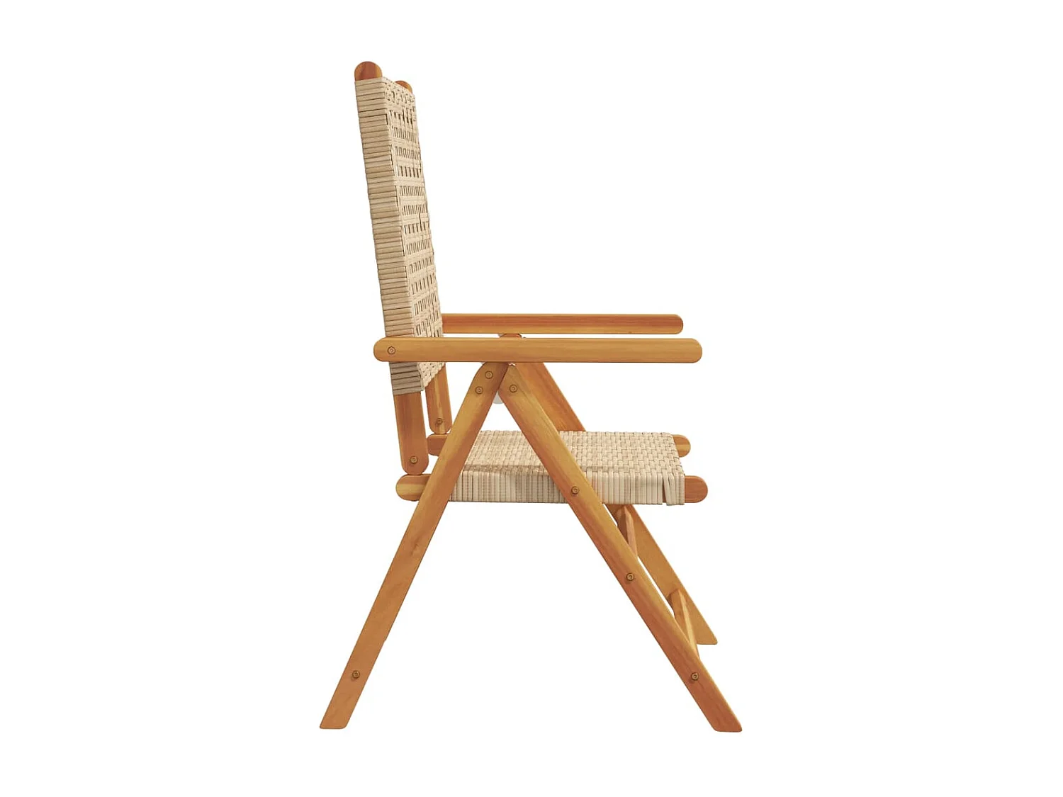 Sillas de jardín 2 uds madera maciza de acacia ratán PE beige