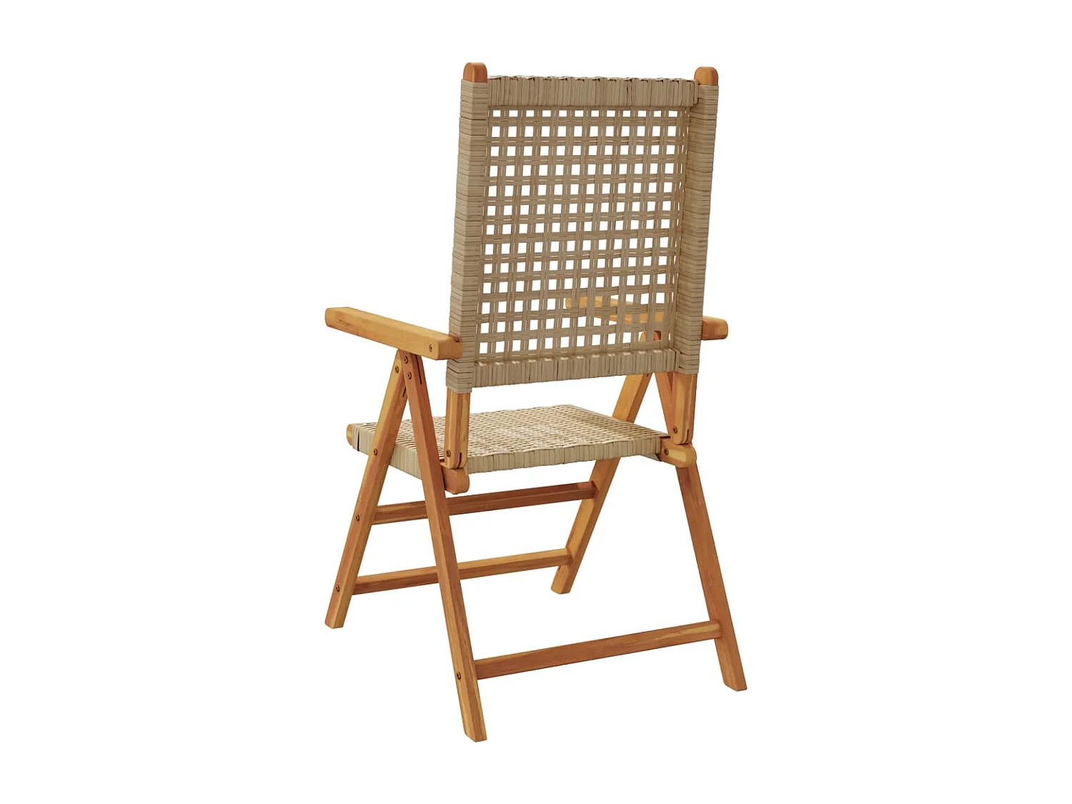 Sillas de jardín 2 uds madera maciza de acacia ratán PE beige