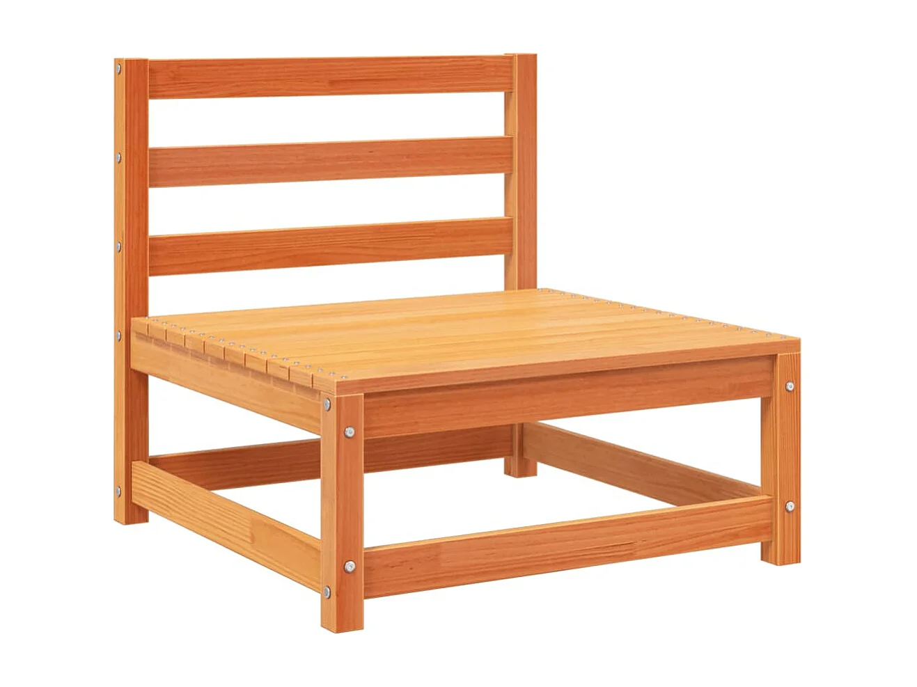 Salon de jardin 3 pcs cire marron bois de pin massif