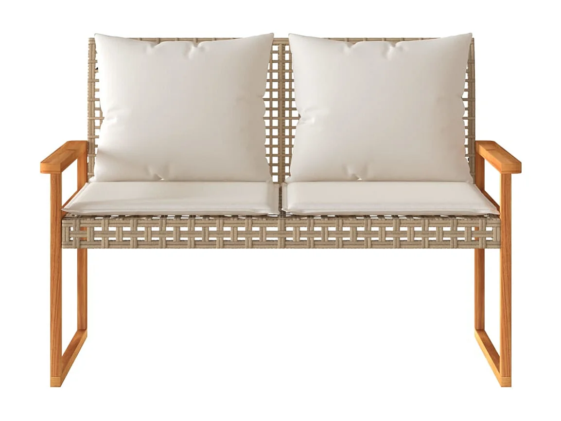 Salon de jardin avec coussins 4pcs mélange beige résine tressée