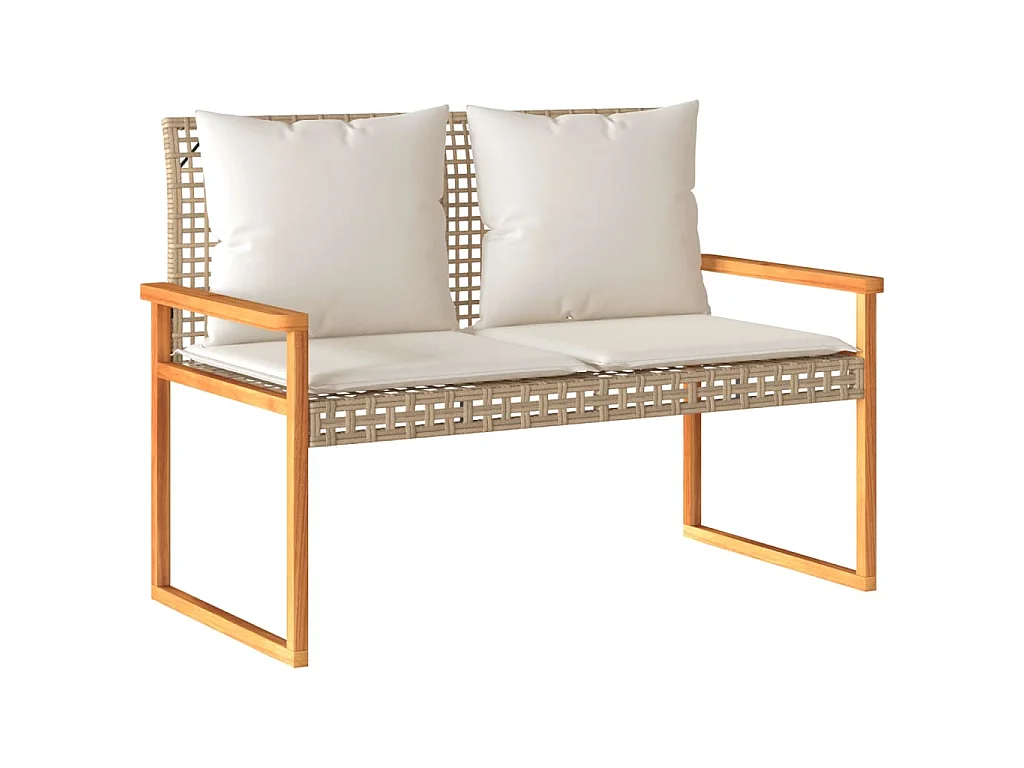 Salon de jardin avec coussins 4pcs mélange beige résine tressée