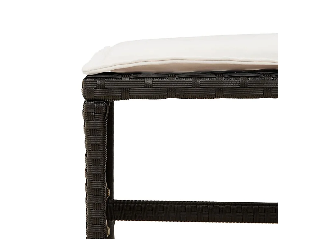Set da Pranzo da Giardino 17 pz con Cuscini Nero in Polyrattan