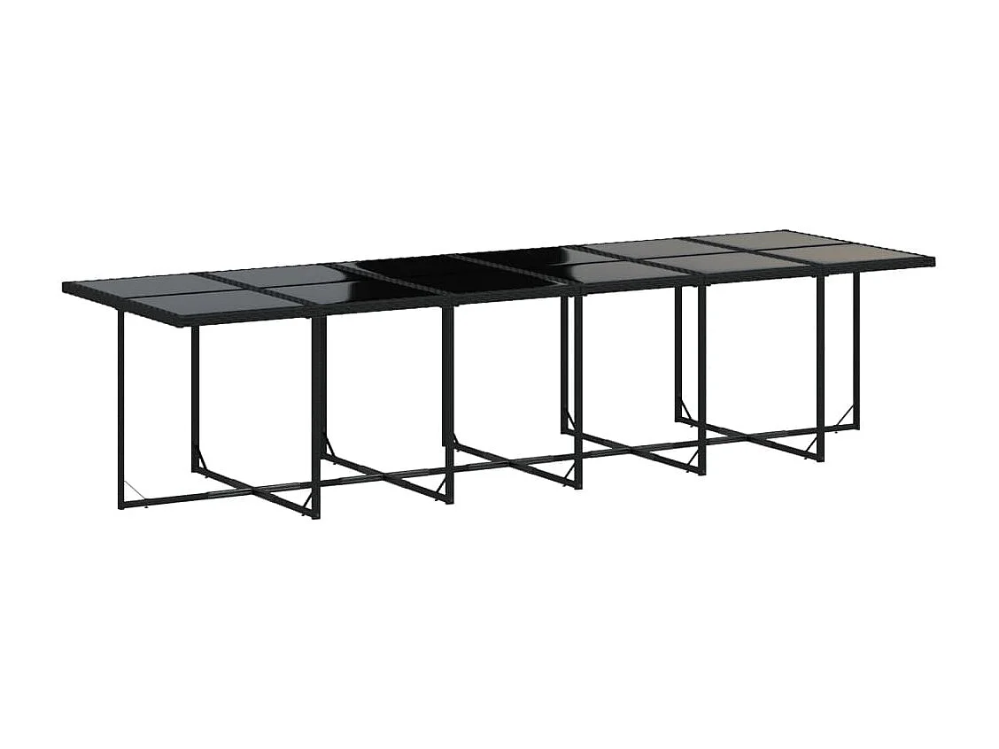 Ensemble à manger de jardin 13 pcs coussins noir résine tressée