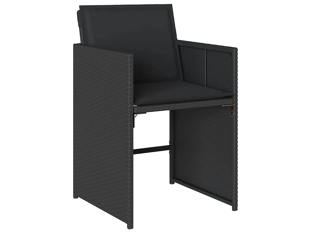 13-delige Tuinset met kussens poly rattan zwart
