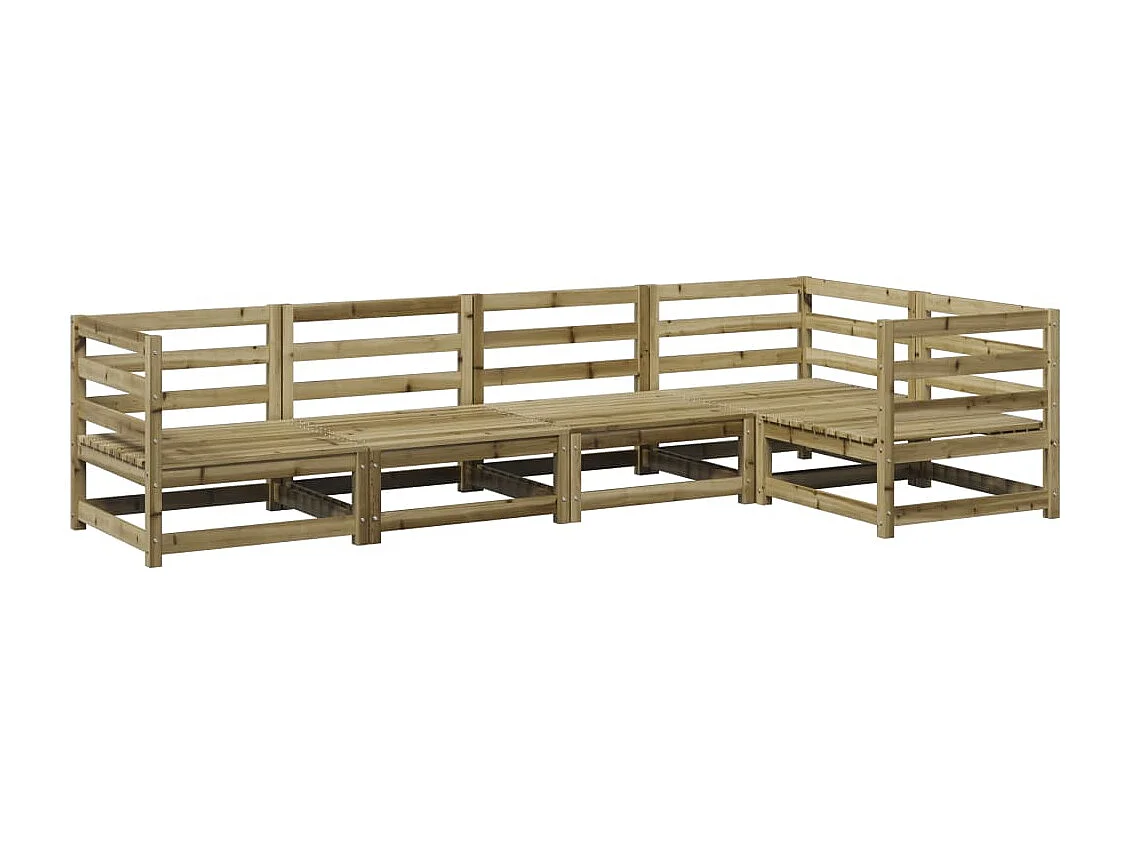 Salon de jardin 5 pcs bois de pin imprégné