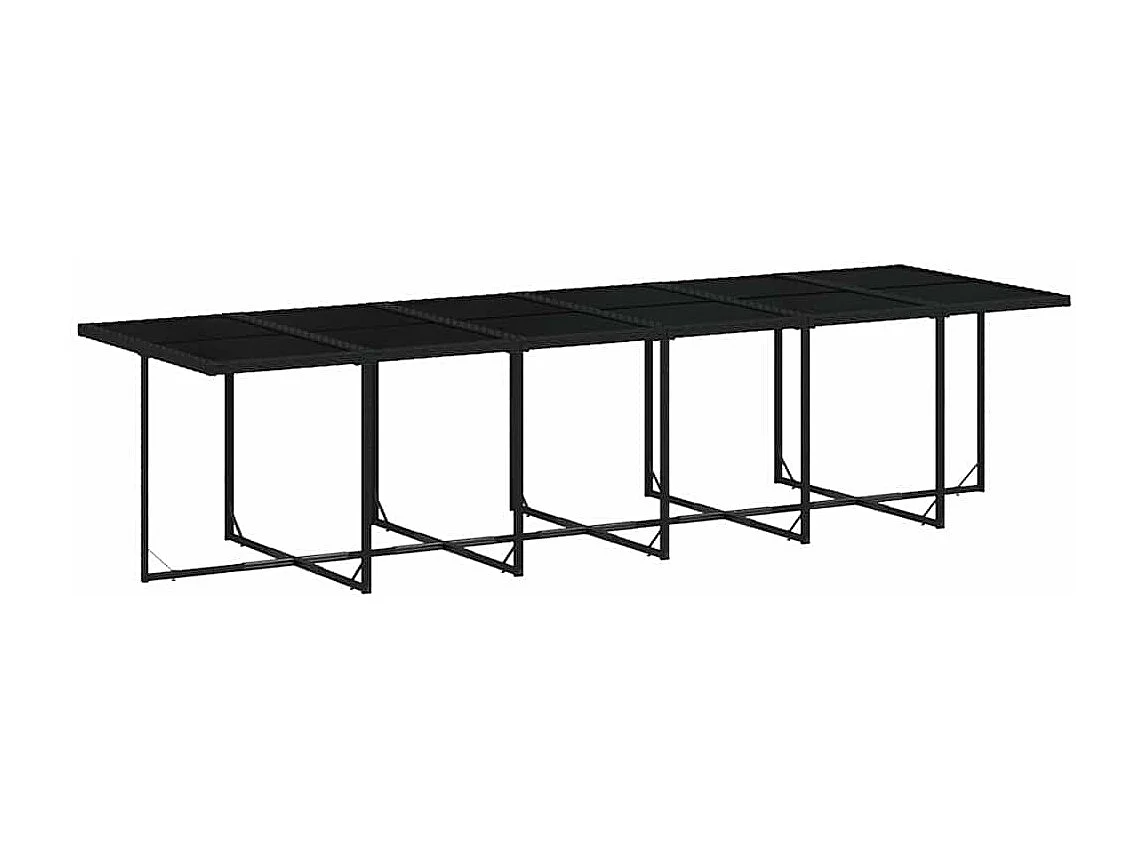 Ensemble à manger de jardin 13 pcs coussins noir résine tressée