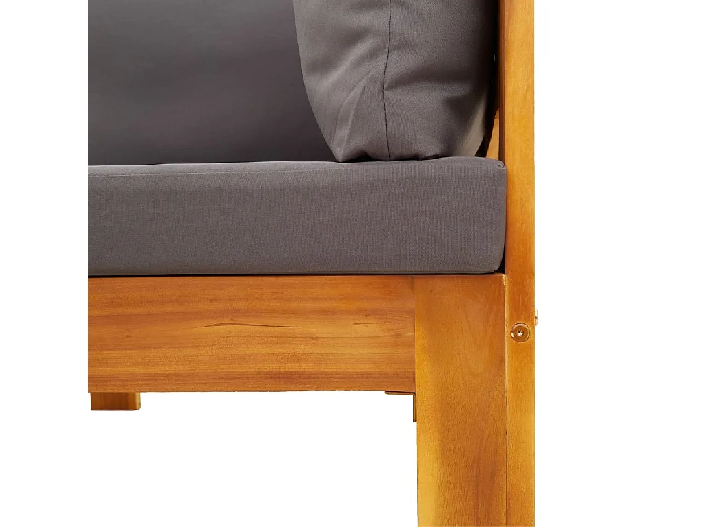 Set Divano da Giardino 5 pz con Cuscini Legno Massello Acacia