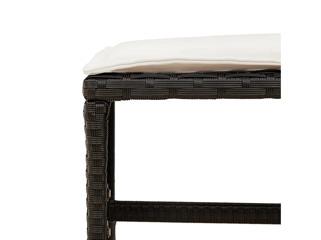 Set da Pranzo da Giardino 17 pz con Cuscini Nero in Polyrattan