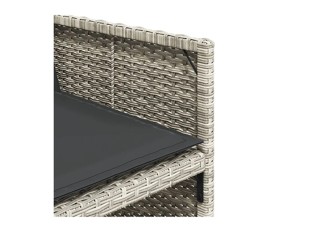 5-tlg. Garten-Essgruppe mit Kissen Hellgrau Poly Rattan