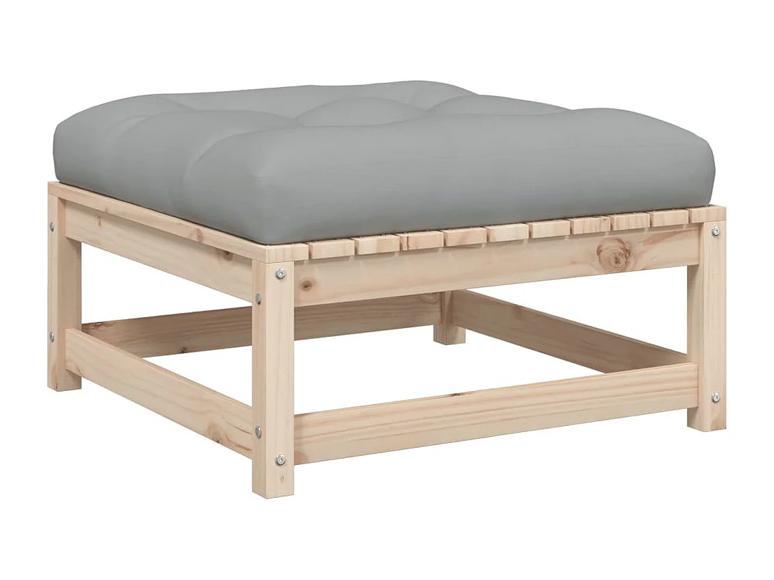 Salon de jardin 8 pcs avec coussins bois de pin massif