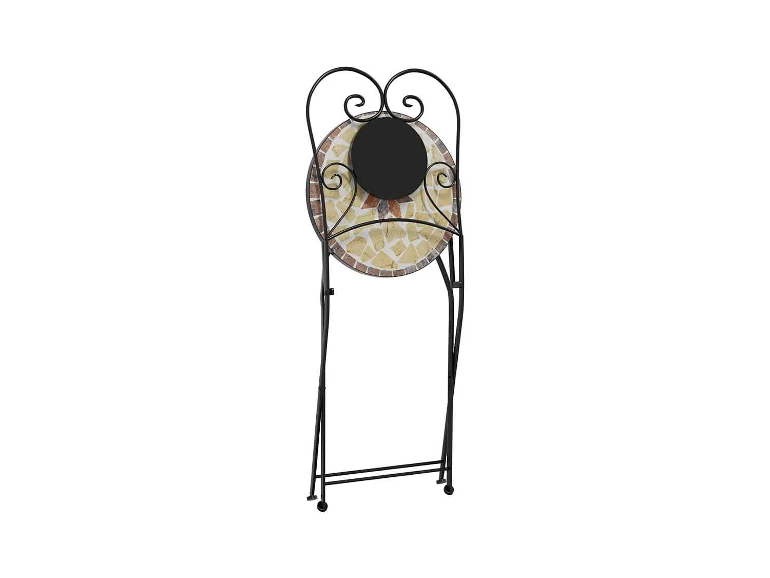 Mosaik-Bistro-Set Terrakottarot und Weiß Eisen und Keramik