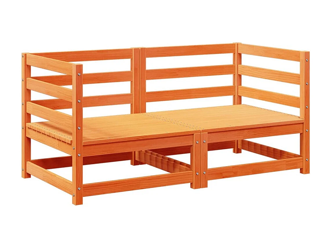 2-delige Loungeset massief grenenhout wasbruin