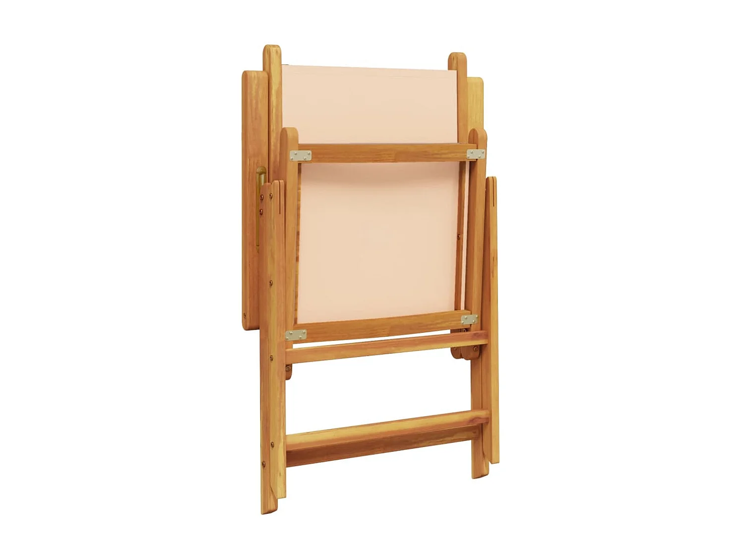 Chaises inclinables de jardin lot de 4 beige tissu bois massif