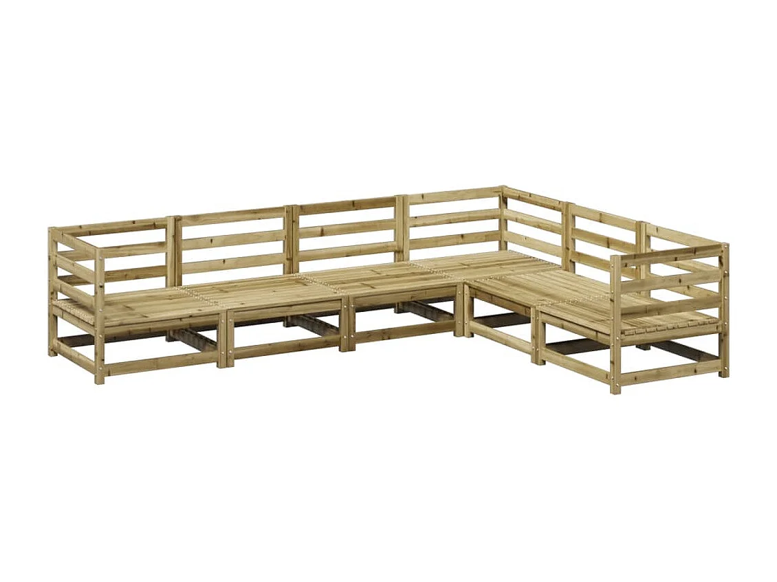 6-delige Loungeset geïmpregneerd grenenhout