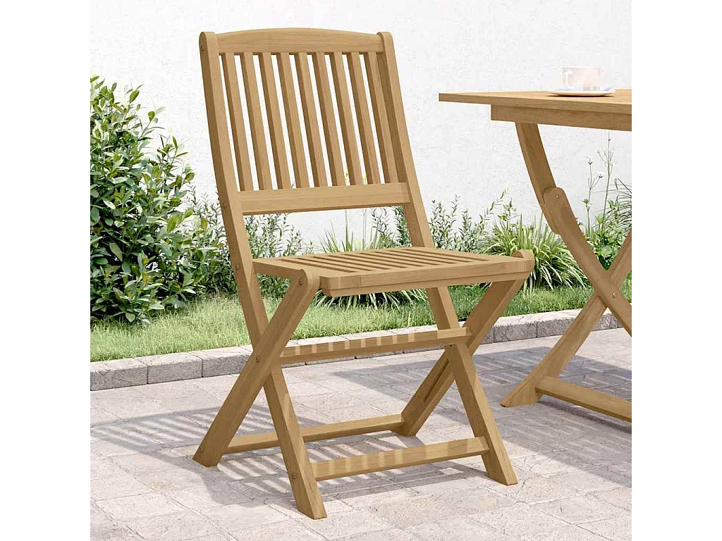Chaises pliables de jardin lot de 2 bois massif d'acacia