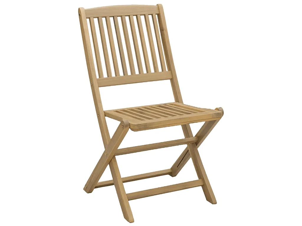 Chaises pliables de jardin lot de 2 bois massif d'acacia