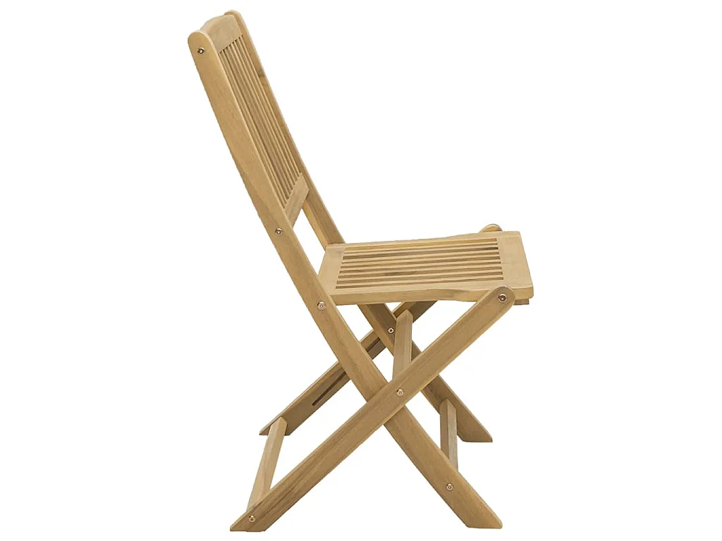Chaises pliables de jardin lot de 2 bois massif d'acacia
