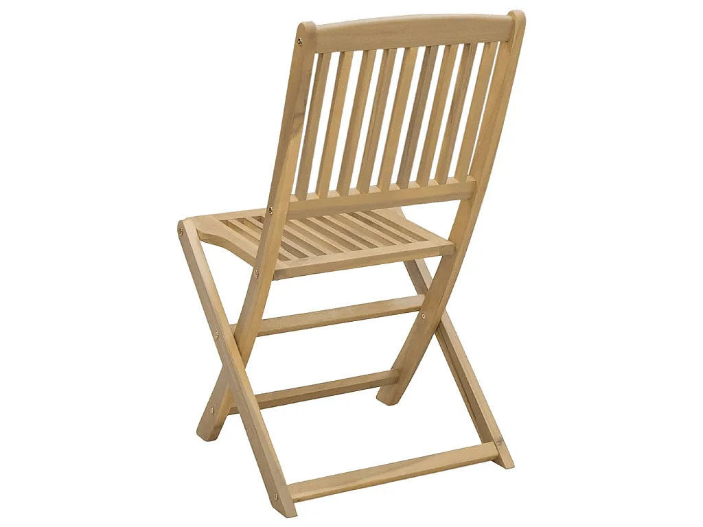 Chaises pliables de jardin lot de 2 bois massif d'acacia