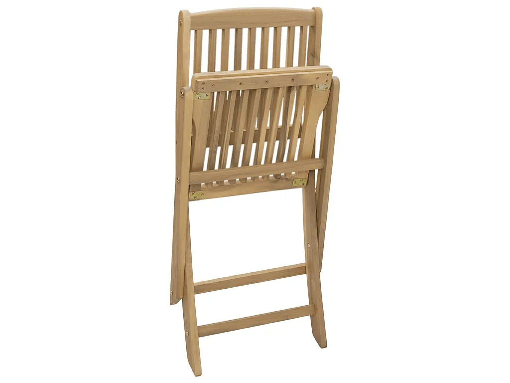 Chaises pliables de jardin lot de 2 bois massif d'acacia