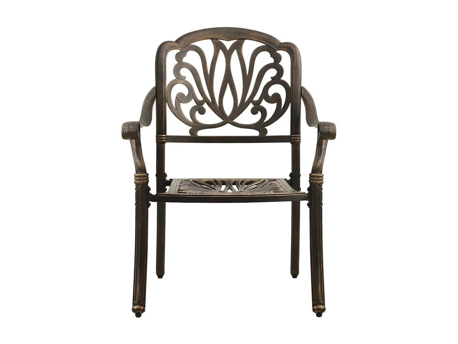 Ensemble manger de jardin 5 pcs bronze aluminium coulé