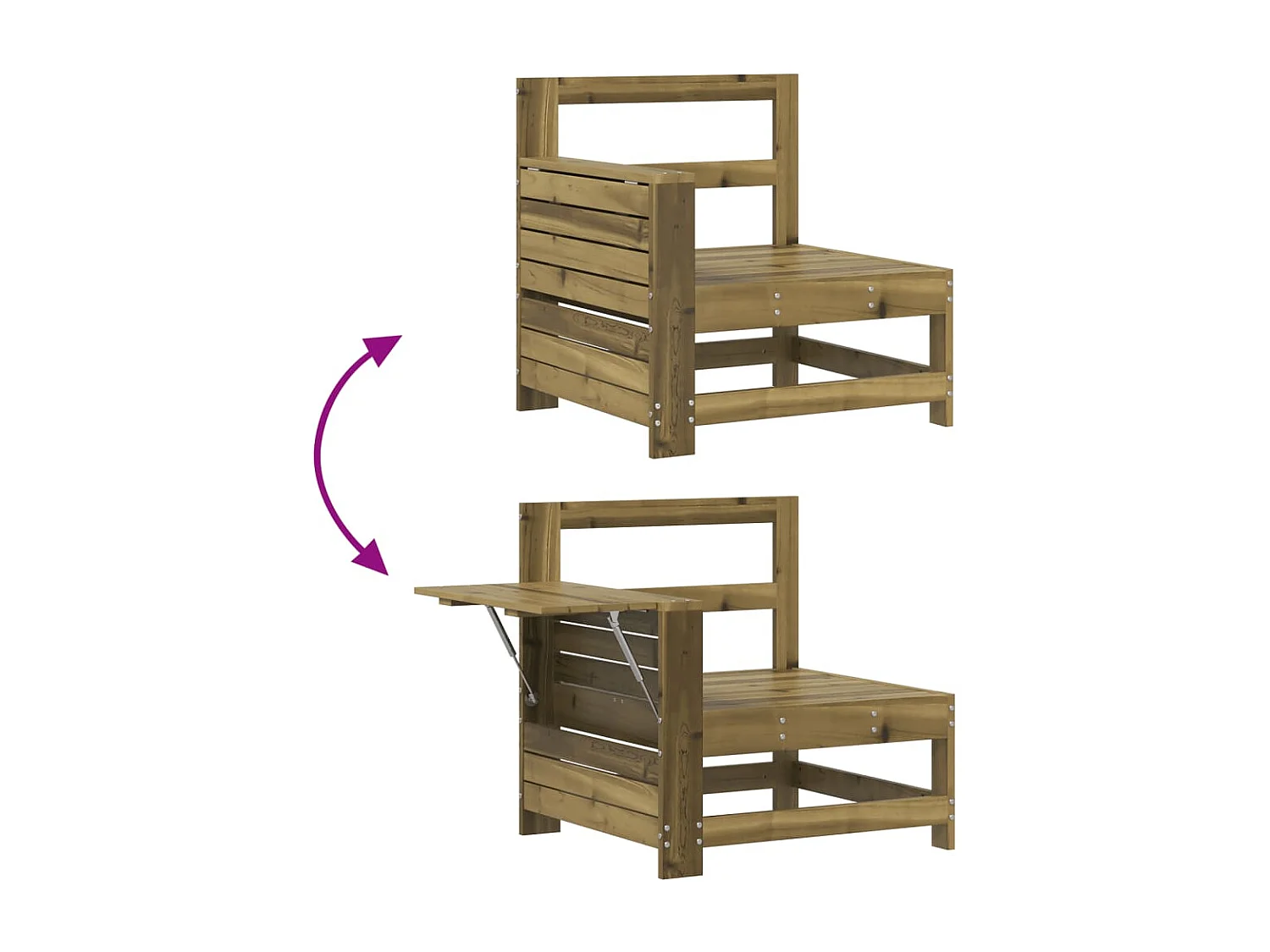 Salon de jardin 4 pcs bois de pin imprégné