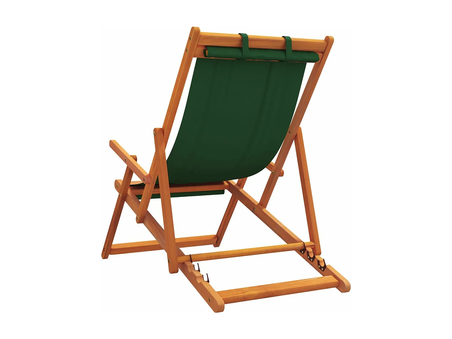 Cadeiras de praia dobráveis 2 pcs tecido verde