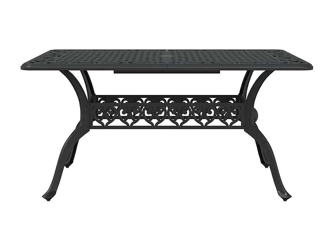 Ensemble à manger de jardin 5 pcs noir aluminium coulé