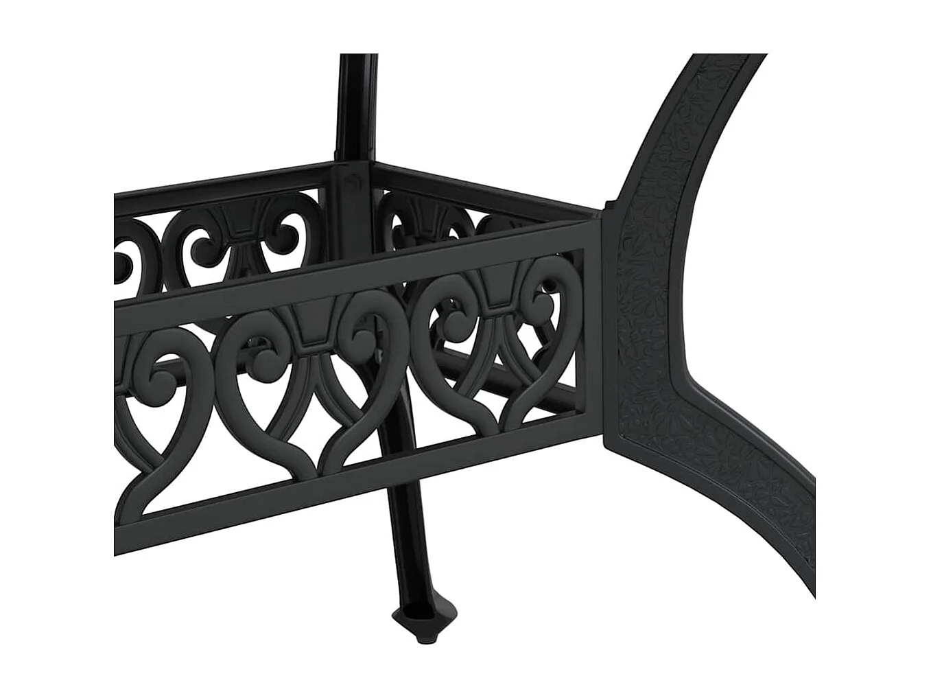 Ensemble à manger de jardin 5 pcs noir aluminium coulé