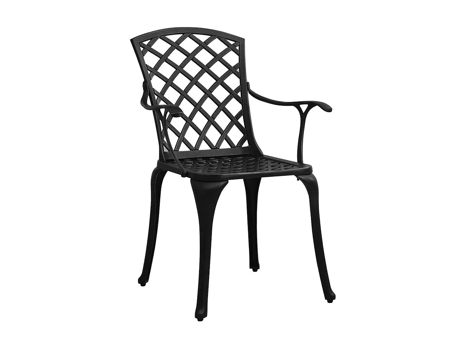 Ensemble à manger de jardin 5 pcs noir aluminium coulé