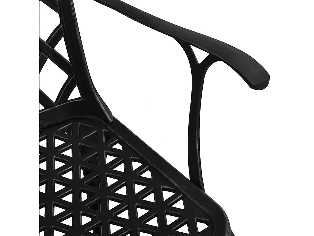 Ensemble à manger de jardin 5 pcs noir aluminium coulé