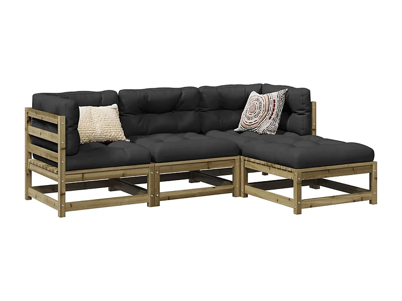 4-tlg. Garten-Sofagarnitur Kiefernholz Imprägniert