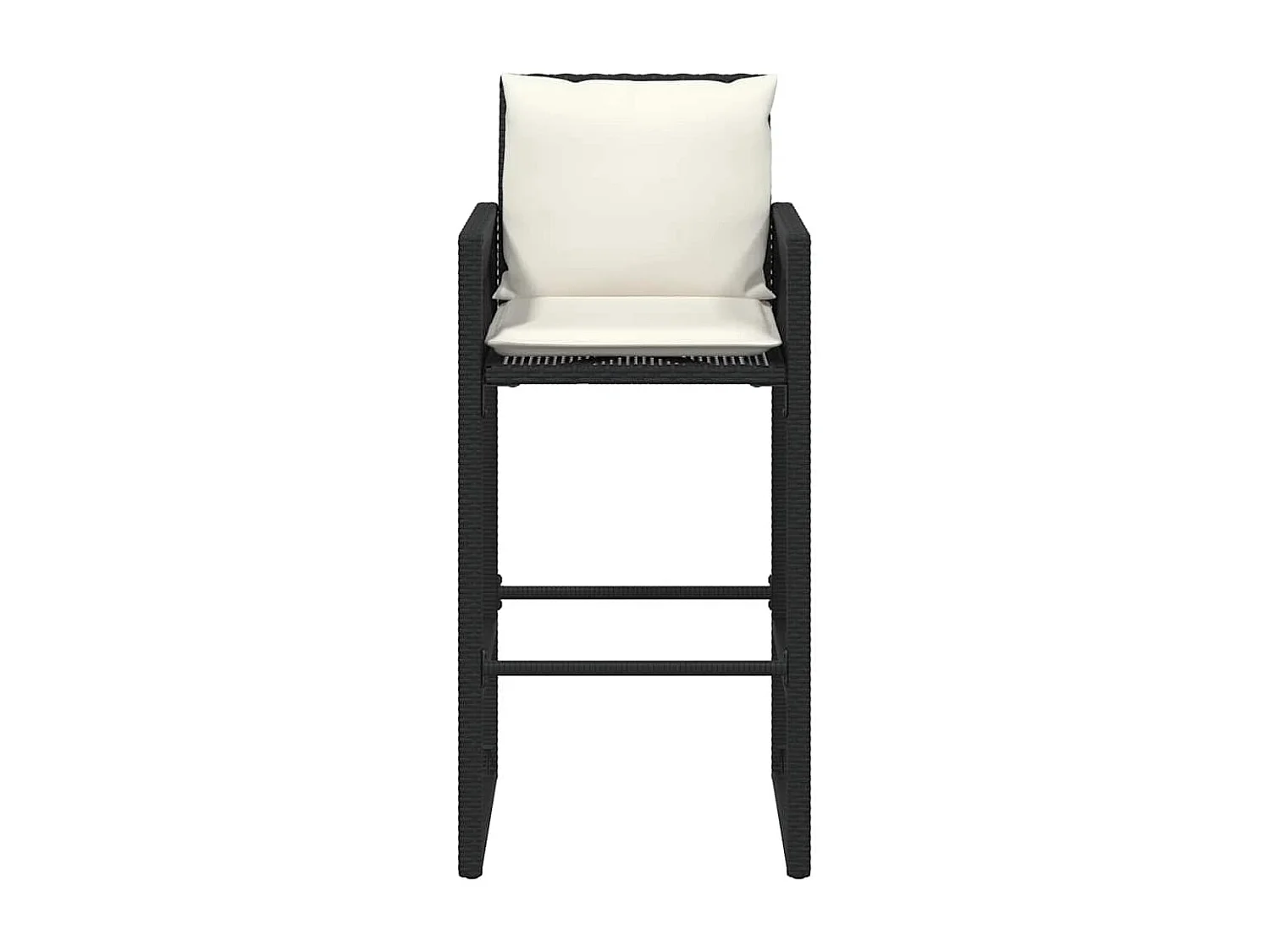 Tabourets de bar jardin coussins lot de 2 noir résine tressée