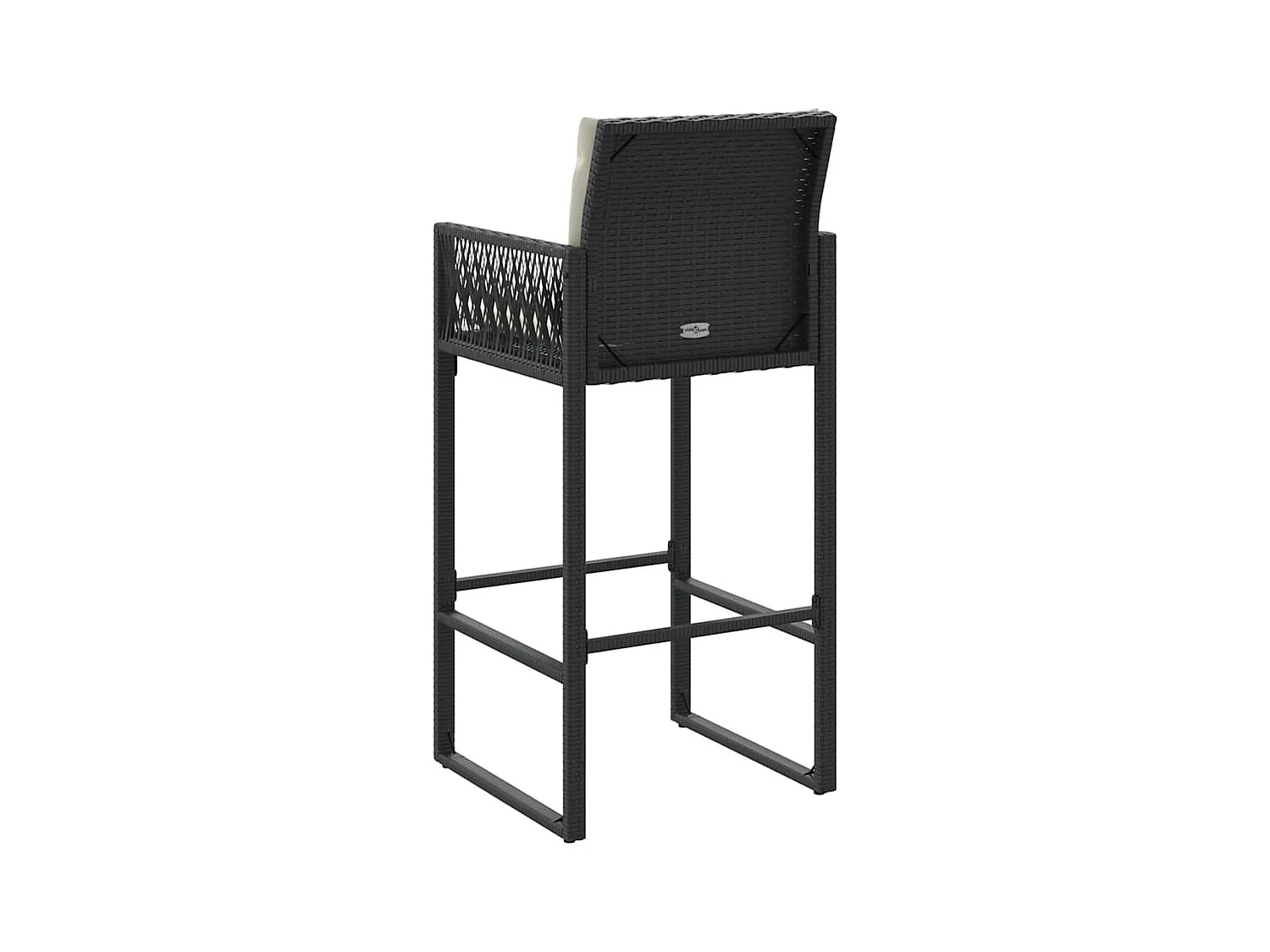 Garten-Barhocker mit Kissen 2 Stk. Schwarz Poly Rattan