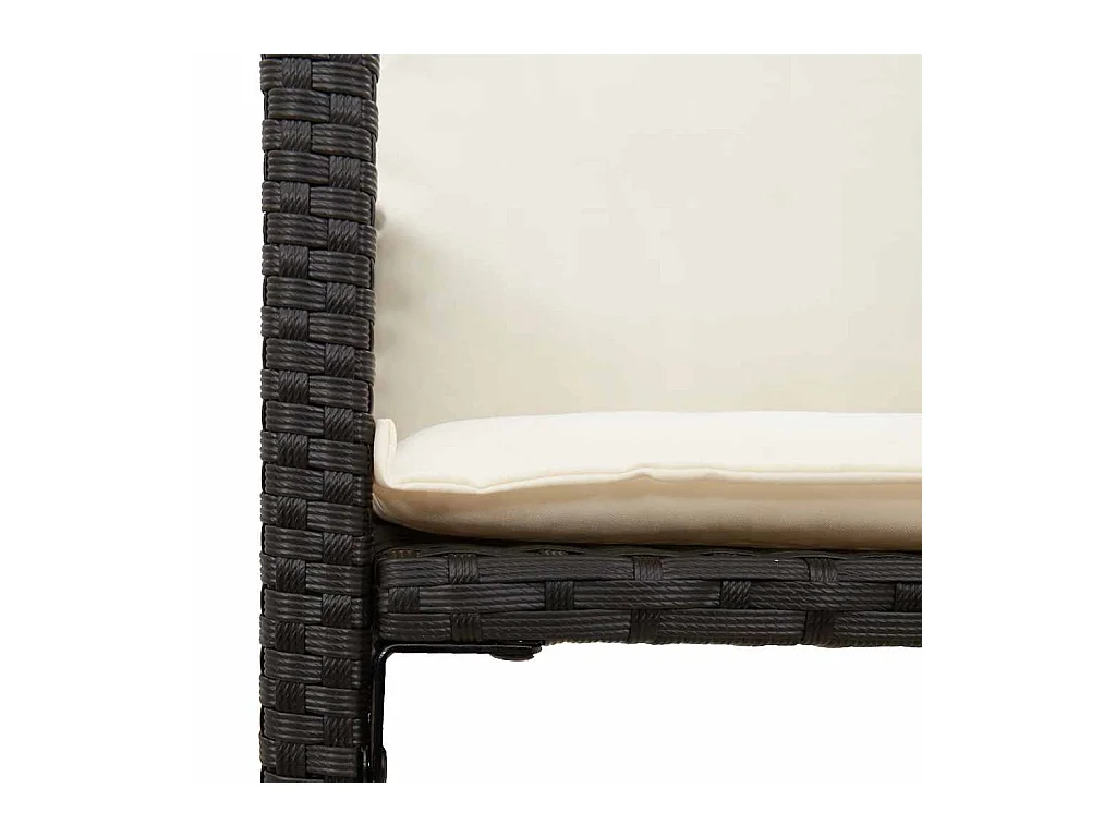 Garten-Barhocker mit Kissen 2 Stk. Schwarz Poly Rattan