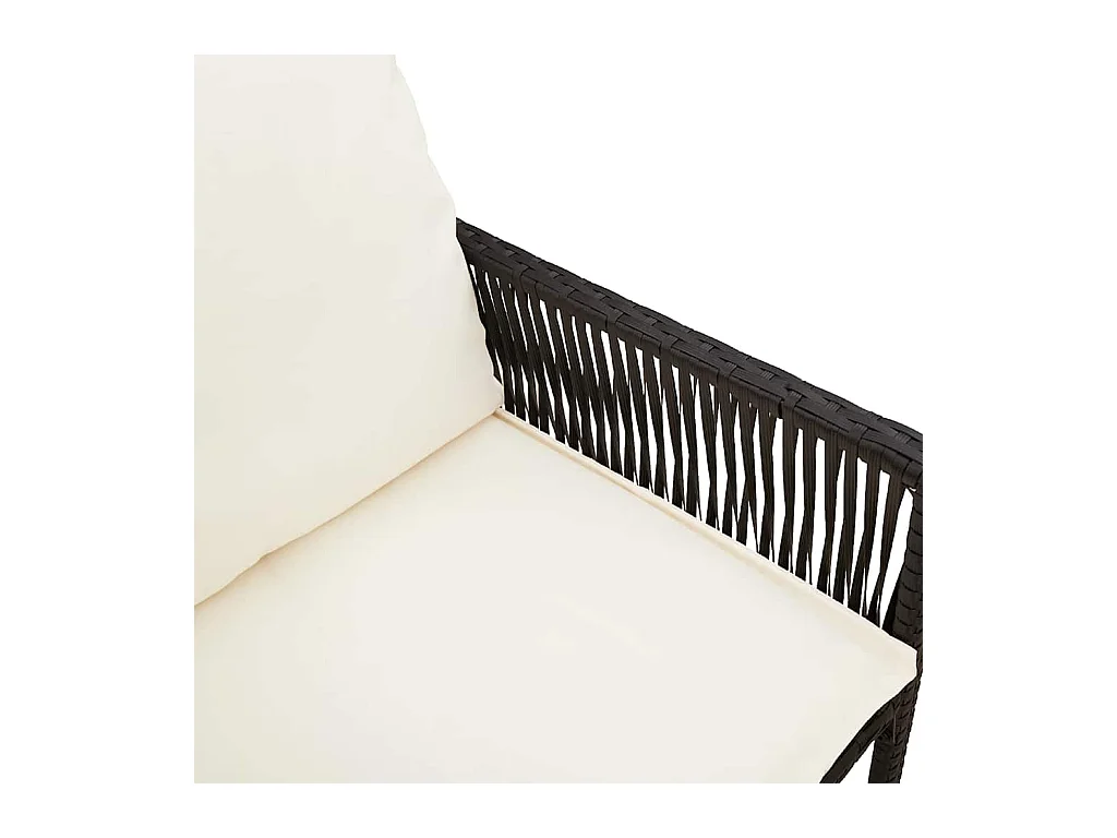 Garten-Barhocker mit Kissen 2 Stk. Schwarz Poly Rattan