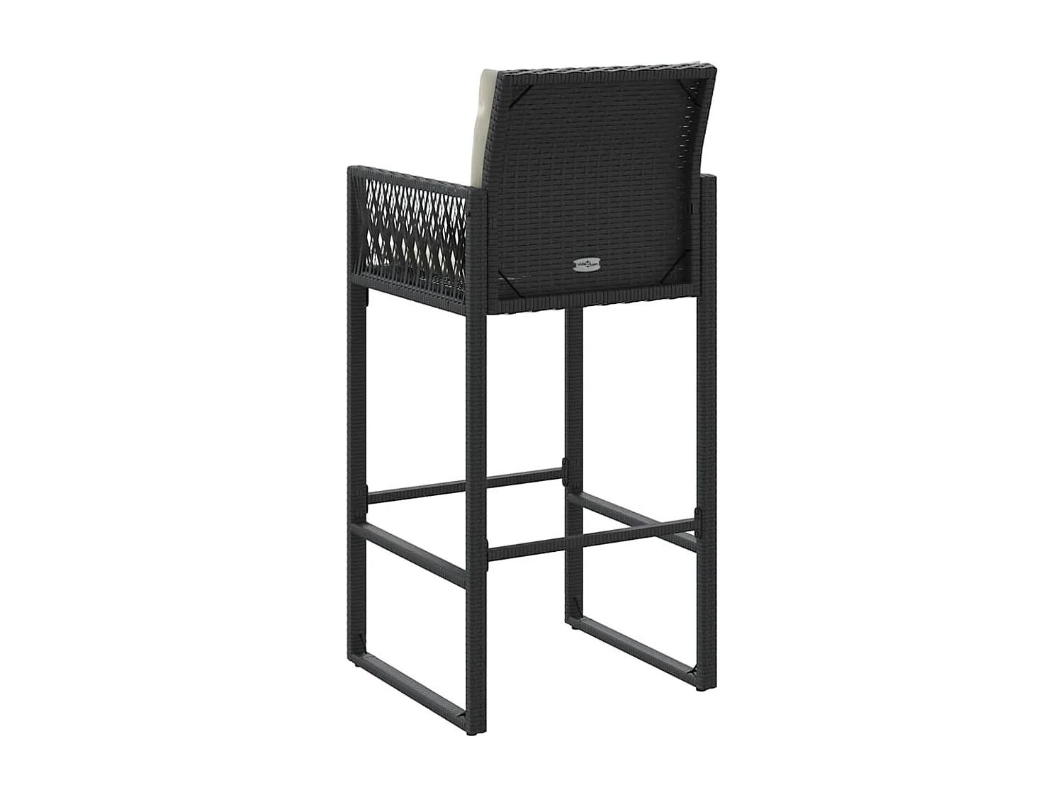 Garten-Barhocker mit Kissen 2 Stk. Schwarz Poly Rattan