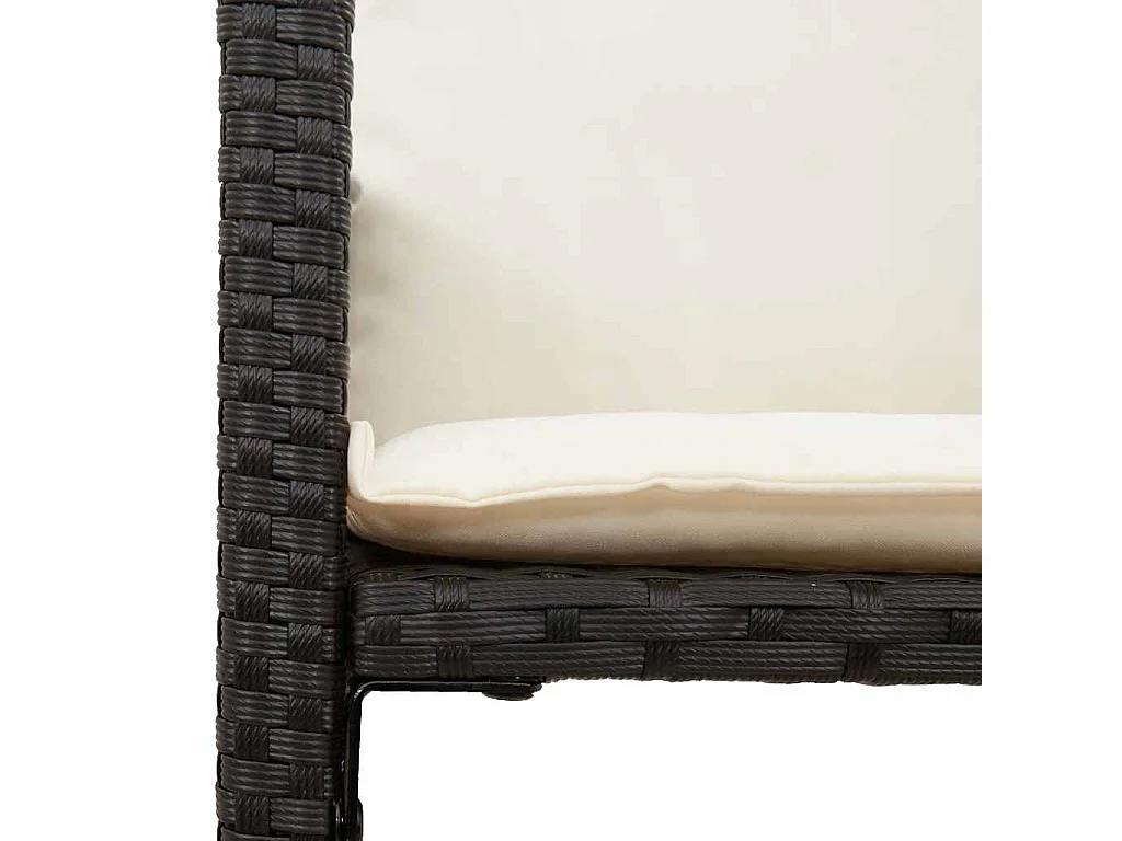 Sgabelli da Bar con Cuscini 2 pz Neri in Polyrattan
