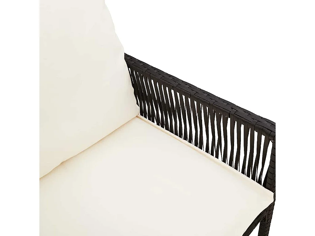 Sgabelli da Bar con Cuscini 2 pz Neri in Polyrattan