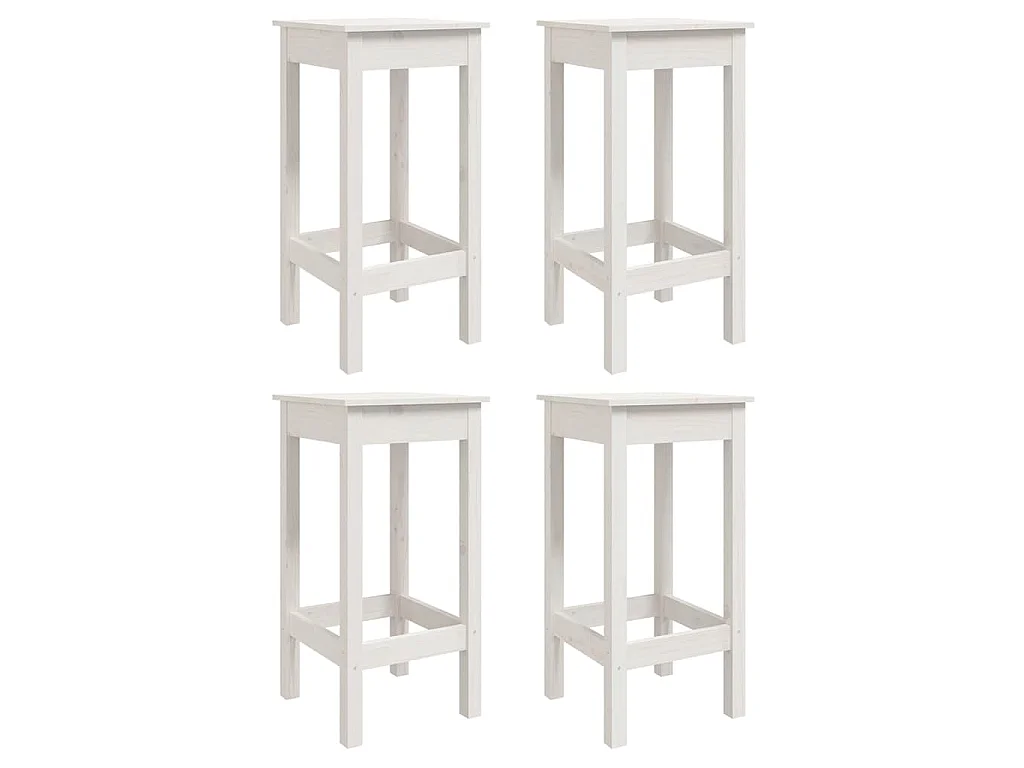 Set Bar da Giardino 5 pz Bianco in Legno Massello di Pino