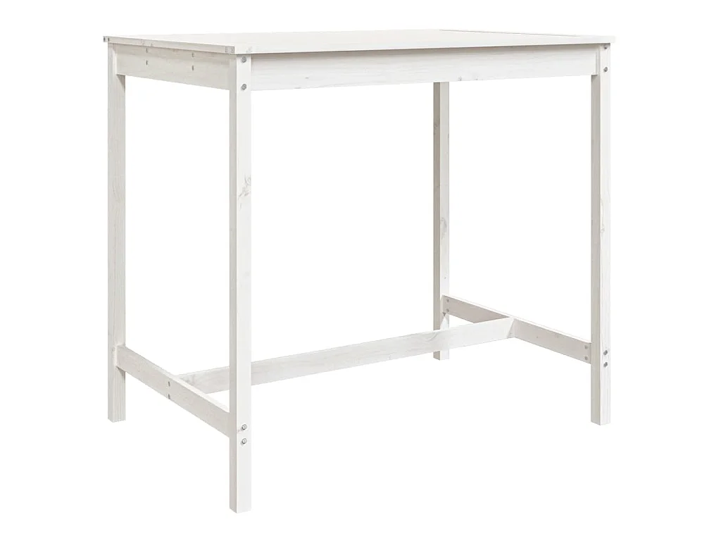 Set Bar da Giardino 5 pz Bianco in Legno Massello di Pino