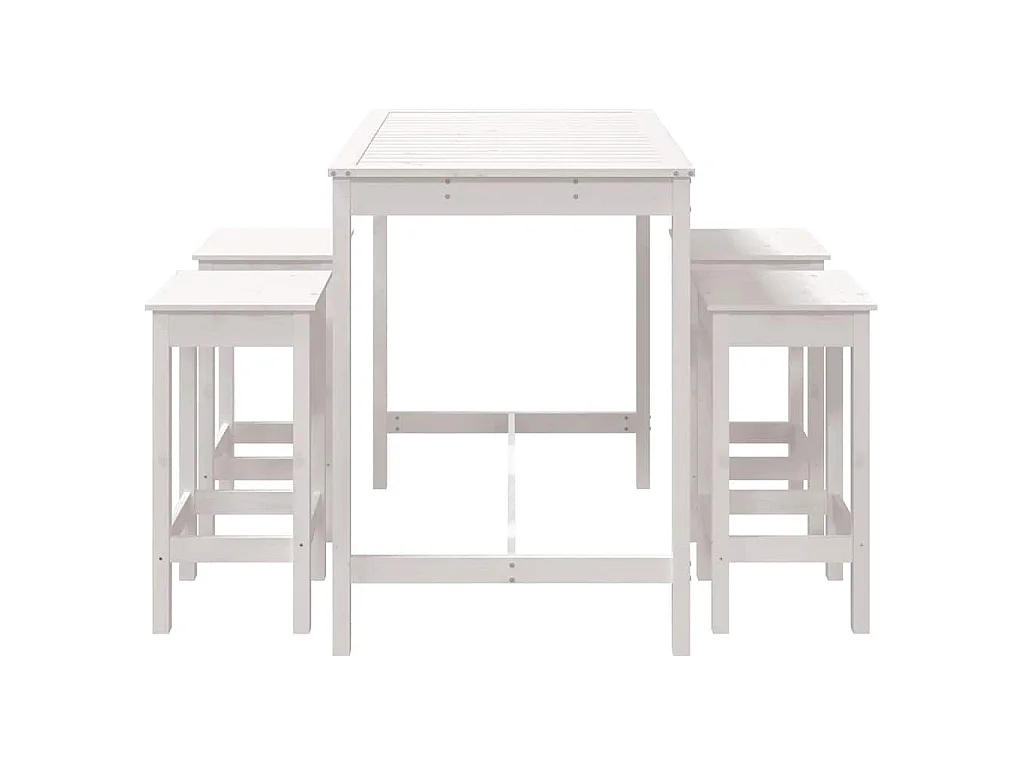 Ensemble de bar de jardin 5 pcs blanc bois massif de pin